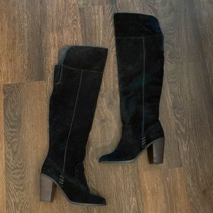 Dolce Vita over the knee black suede boots